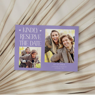 Save The Date Réservez 2-Photos Mariage Lilas