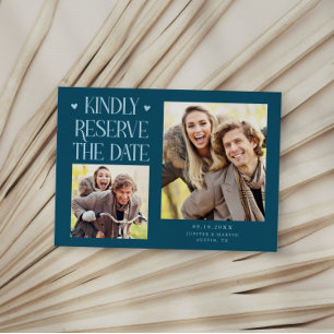 Save The Date Réservez bien 2-Photo Mariage sarcelle