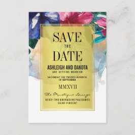 Save The Date Réservez la date | Fleurs d'aquarelle tropicale