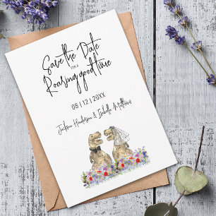 Save The Date Réservez la date pour un mariage de dinosaures hil