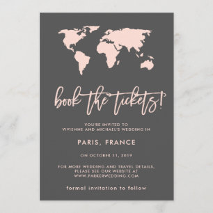 Save The Date Réservez les billets   World Map Grey Enregistrer 