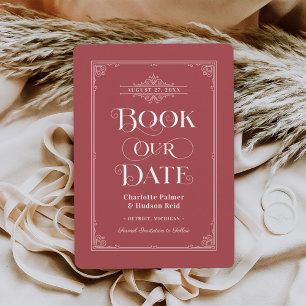 Save The Date Réservez notre date Red Vintage Livre couverture M