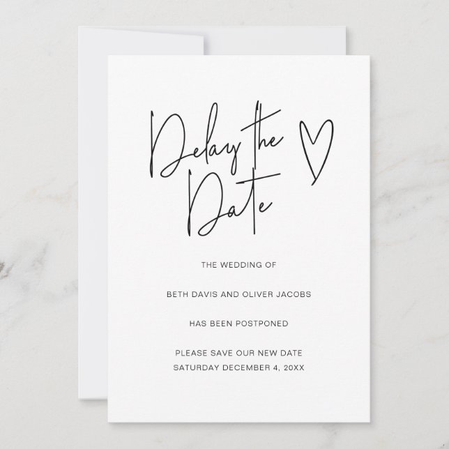 Save The Date Retarder la date Changement de plan Simple Invitat (Devant)