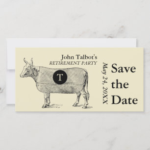 Save The Date Retraite vintage de la vache Enregistrer la date M