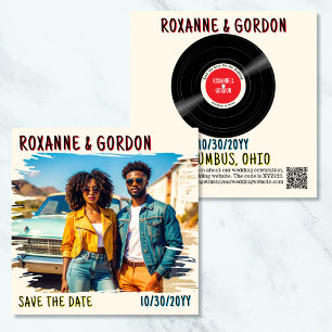 Save The Date Retro Album Couverture Vinyl Enregistrer la date