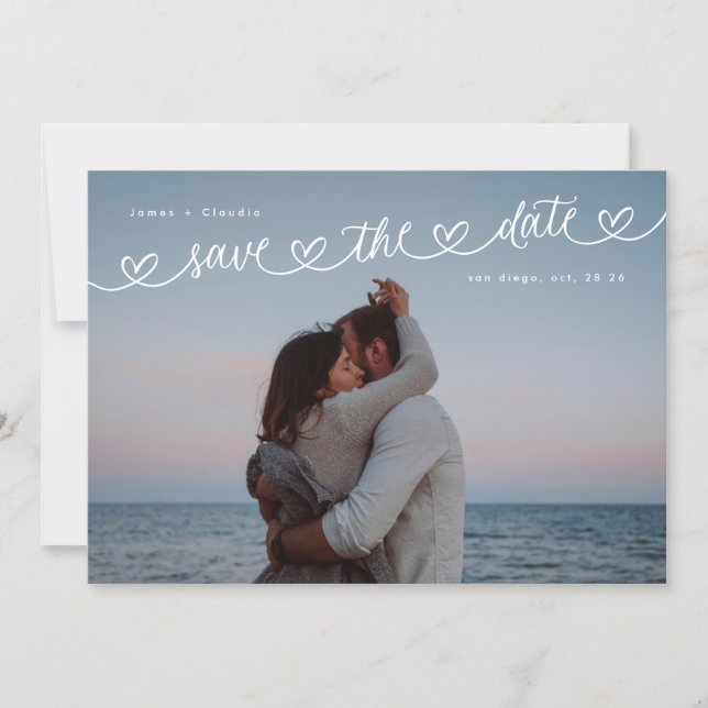 Save The Date Retro Black & White Wedding Website QR Code Photo (Devant)