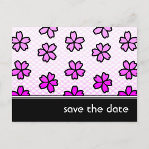 Save the Date: Retro-Blumengestalt: Ankündigungspostkarte