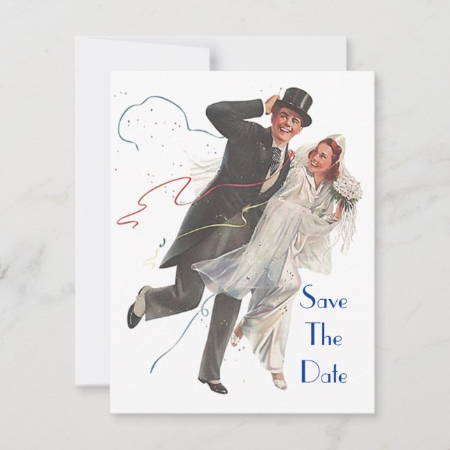 Save The Date Rétro ENREGISTRER LA DATE ANNONCE EZ à Customiser (Devant)