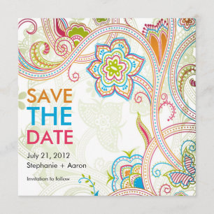 Save The Date Retro Floral Enregistrer la date