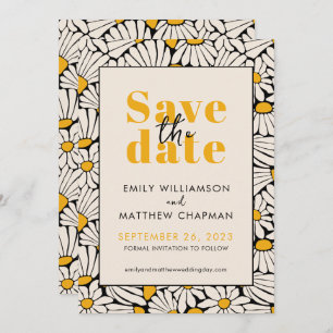 Save The Date Retro Floral Enregistrer la date mariage faire-par