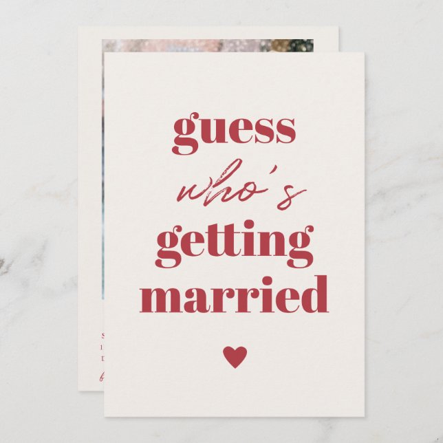 Save The Date Retro Funny Typographie Mariage enregistrer la dat (Devant / Derrière)