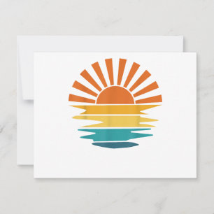 Save The Date Retro Sunset Rays Wavy Vintage Retro Sunshine Sun