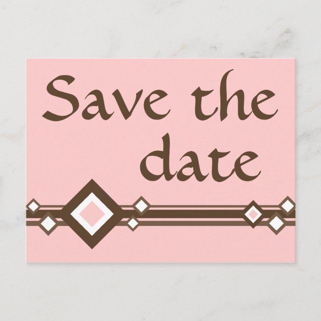 Save the Date: Retrodiamanten: Ankündigungspostkarte (Vorderseite)