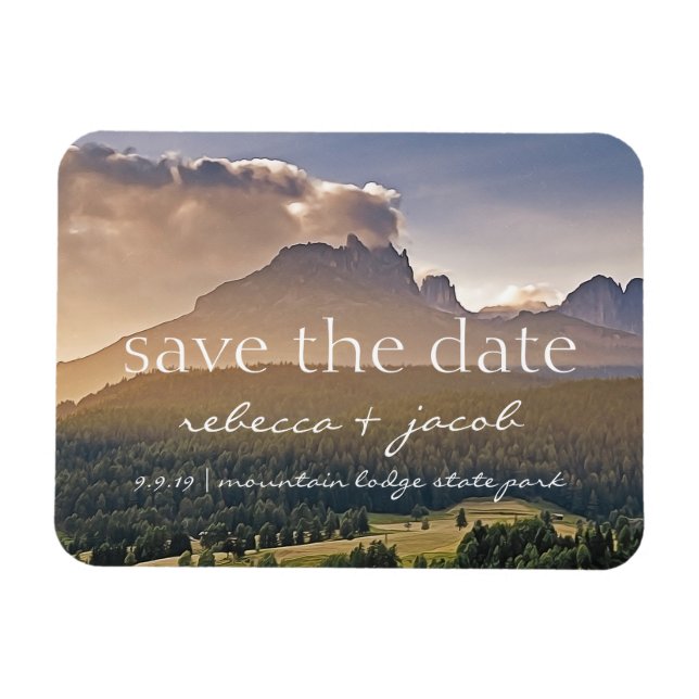 Save the Date/ Rett unseres Datums Rustikale Hochz Magnet (Horizontal)