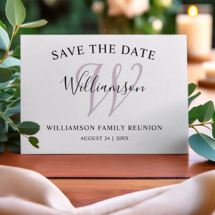 Save The Date Réunion de famille Monogramme Simple