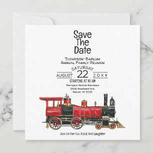 Save The Date Réunion de la famille du train rouge