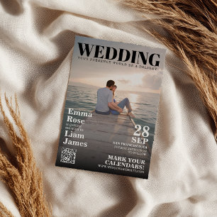 Save The Date Revue photo moderne Couverture unique Enregistrer 