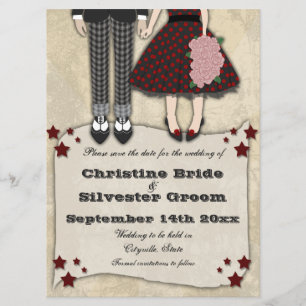 Save The Date Rockabilly Mariage, 6.5x8.75 enregistrer la date