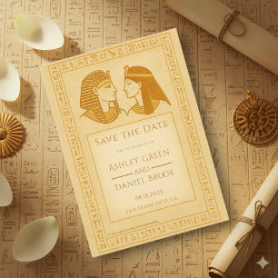 Save The Date Roi & Reine Hiéroglyphes Anciens Mariage Égyptien