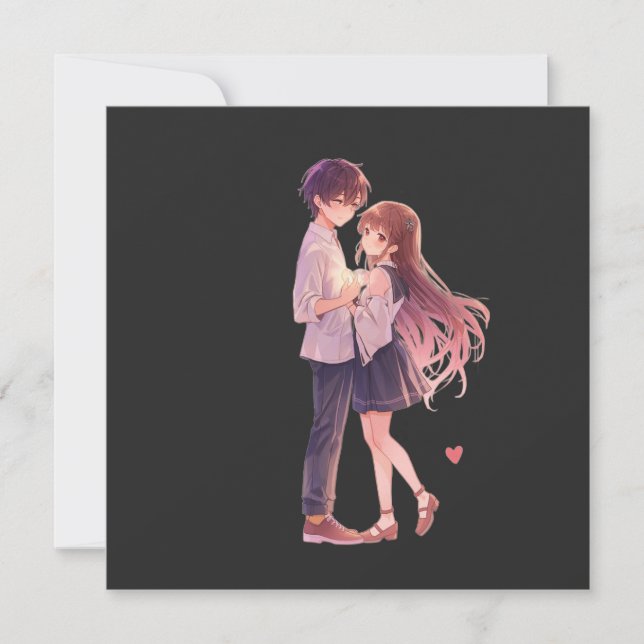 Save The Date Romantic Anime Couple - Cute Aesthetic Lovers Art  (Devant)