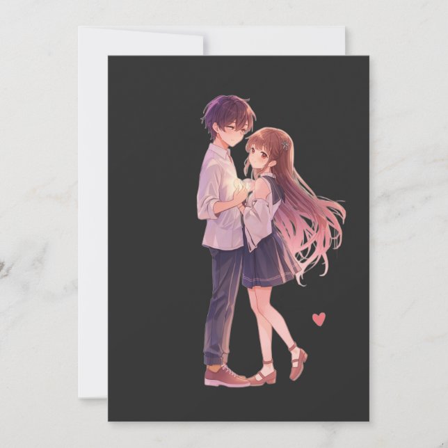 Save The Date Romantic Anime Couple - Cute Aesthetic Lovers Art  (Devant)