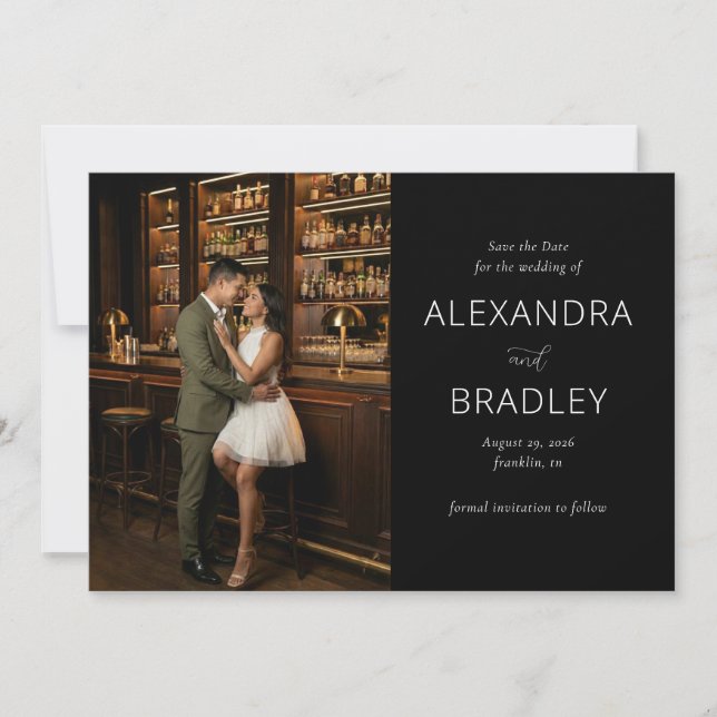Save The Date Romantic Dark Elegant Photo (Devant)