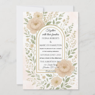 Save The Date Romantique Boho Peonies & verdure Mariage élégant