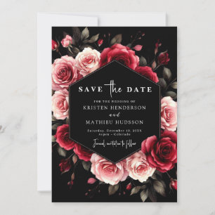 Save The Date Romantique Chic Crimson Mariage rouge