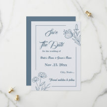 Romantique élégant bleu foncé mariage