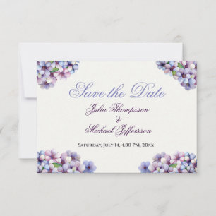 Save The Date Romantique Poétique Lilac Aquarelle Mariage Floral
