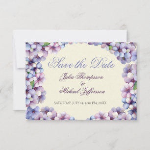 Save The Date Romantique Poétique Lilac Aquarelle Mariage Floral