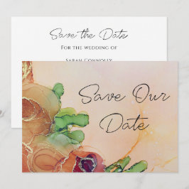 Save The Date Romantique Terracotta Mariage Floral Enregistrer L