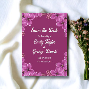 Save The Date Romantique violet orchidée Roses été Floral Mariag