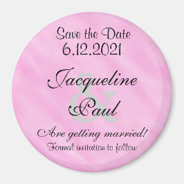 Save the Date Rosa Farbe Weiß Magnet