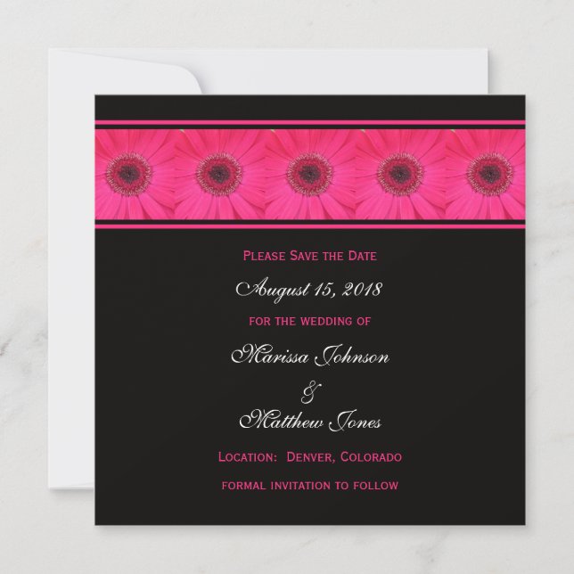 Save the Date — Rosa Gerbera Daisy (Vorderseite)