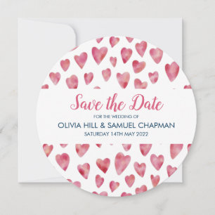 Save the Date rosa Herzkarte