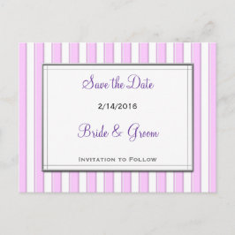 Save the Date rosa Streifen Postkarte