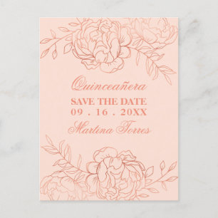 Save the Date Rosa und Rose Ankündigungspostkarte