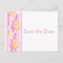 Save the Date Rosa und Weiße Blüten Postkarte