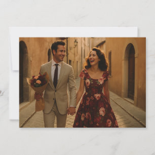 Save The Date Rose bourguignon et roux