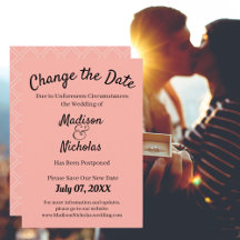 Rose Changer la date Mariage reporté minimaliste