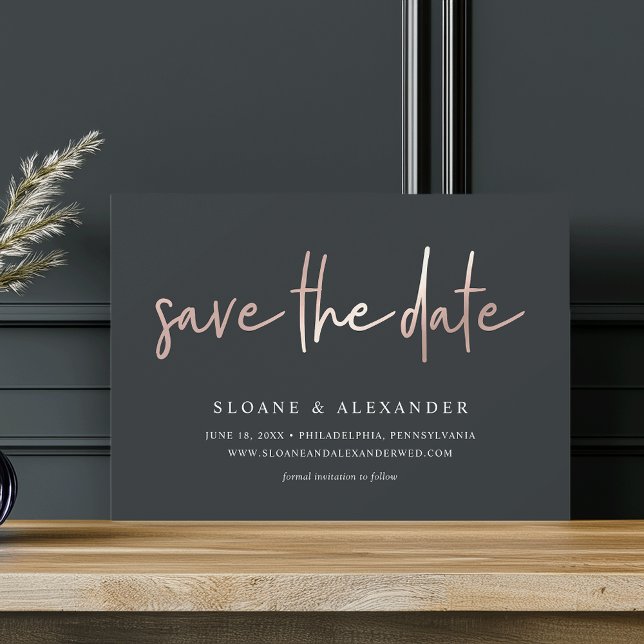 Save The Date Rose d'esquisse décontracté | Mariage moderne (Créateur téléchargé)