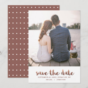 Save The Date Rose en cuivre Chic Faux avec points Photo