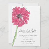 Rose Gerber Daisy Enregistrer la date