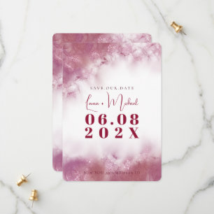 Save The Date Rose gold aquarelle personnalisée simple avec marb