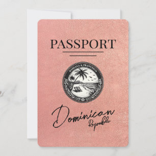 Save The Date Rose Gold République Dominicaine Passeport