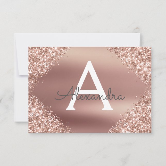 Save The Date Rose Gold Sparkle Parties scintillant Sweet 16 Enr (Devant)