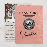 Rose Gold Suède Passeport Enregistrer La Date