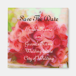 Save the Date Rose Magnet