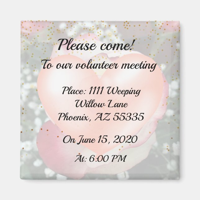 Save the Date Rose Magnet (Vorne)
